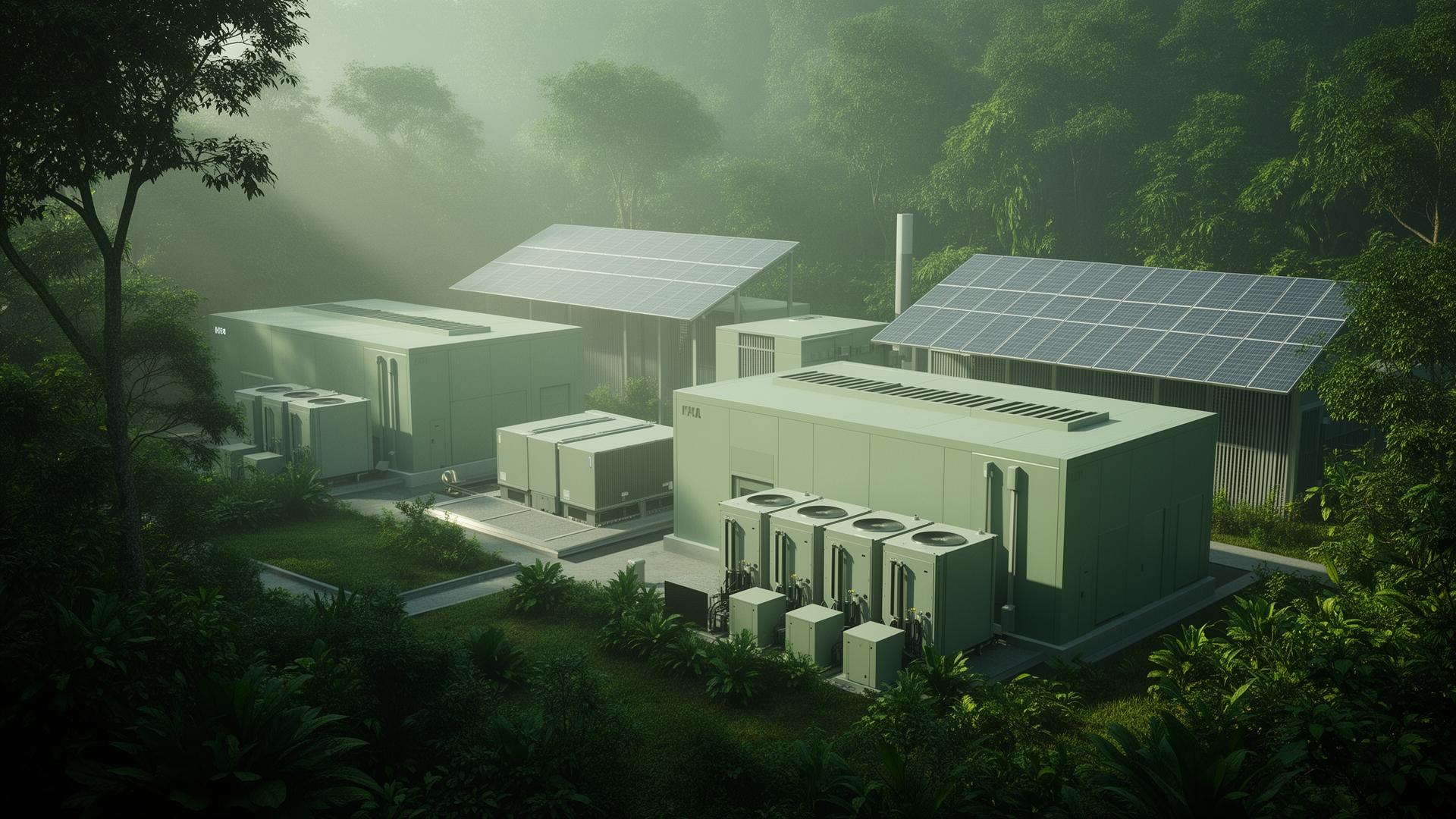 Clean energy data center with integrated greenery